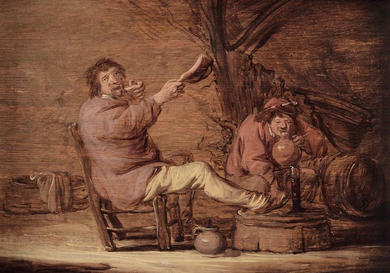 Benjamin Gerritsz Cuyp (1612-1652) Paesani in taverna  - Asta Dipinti Antichi | Asta a Tempo - Cambi Casa d'Aste