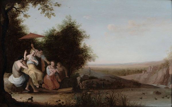 Cornelis Willaerts (Utrecht 1611-1666 ca) Il ritrovamento di MosÃ¨  Giacobbe e Rachele