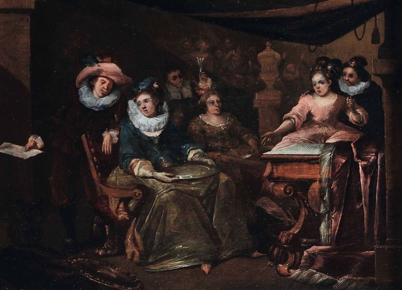 Frans Verbeeck (1686-1755) Compagnia galante  - Asta Dipinti Antichi | Asta a Tempo - Cambi Casa d'Aste