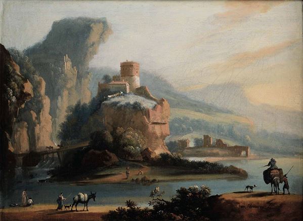 Bruno van Straaten (Utrecht 1786-1870) Paesaggio montuoso