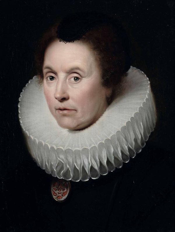 Cornelis de Vos (Hulst 1585 - Anversa 1651) Ritratto di dama
