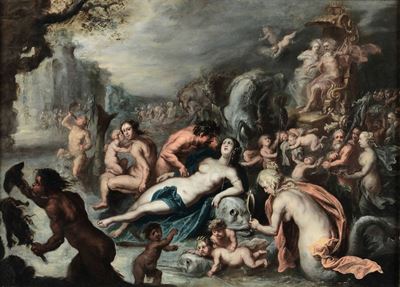 Simon De Vos (anversa 1603-1676)anfitrite e il Delfino