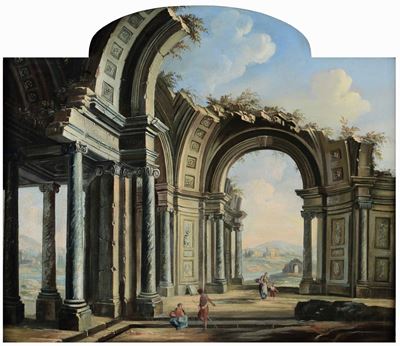 Scuola Bolognese del XVIII Secolocapriccio Archiettonico con Rovine