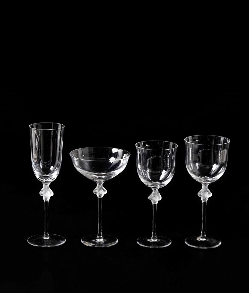 Servizio di bicchieri Roxane Francia, Manifattura Lalique, ultimo terzo del Novecento  - Auction L'Art de la Table - Cambi Casa d'Aste