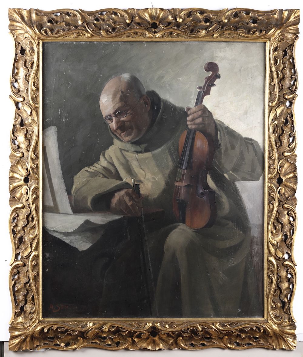 Pittore del XIX-XX Secolofrate con Violino