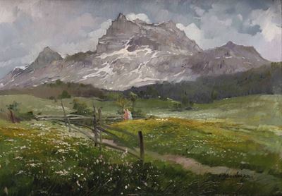 Giuseppe Gheduzzi (1889-1957)paesaggio Montano