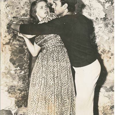 Ingrid Bergman e Mario Vitale in una Scena di “stromboli”, Prodotto e Diretto da Roberto Rosselli...