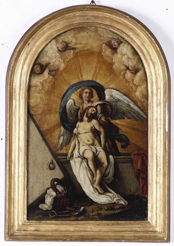 Scuola del XVII secolo Cristo sorretto da un angelo