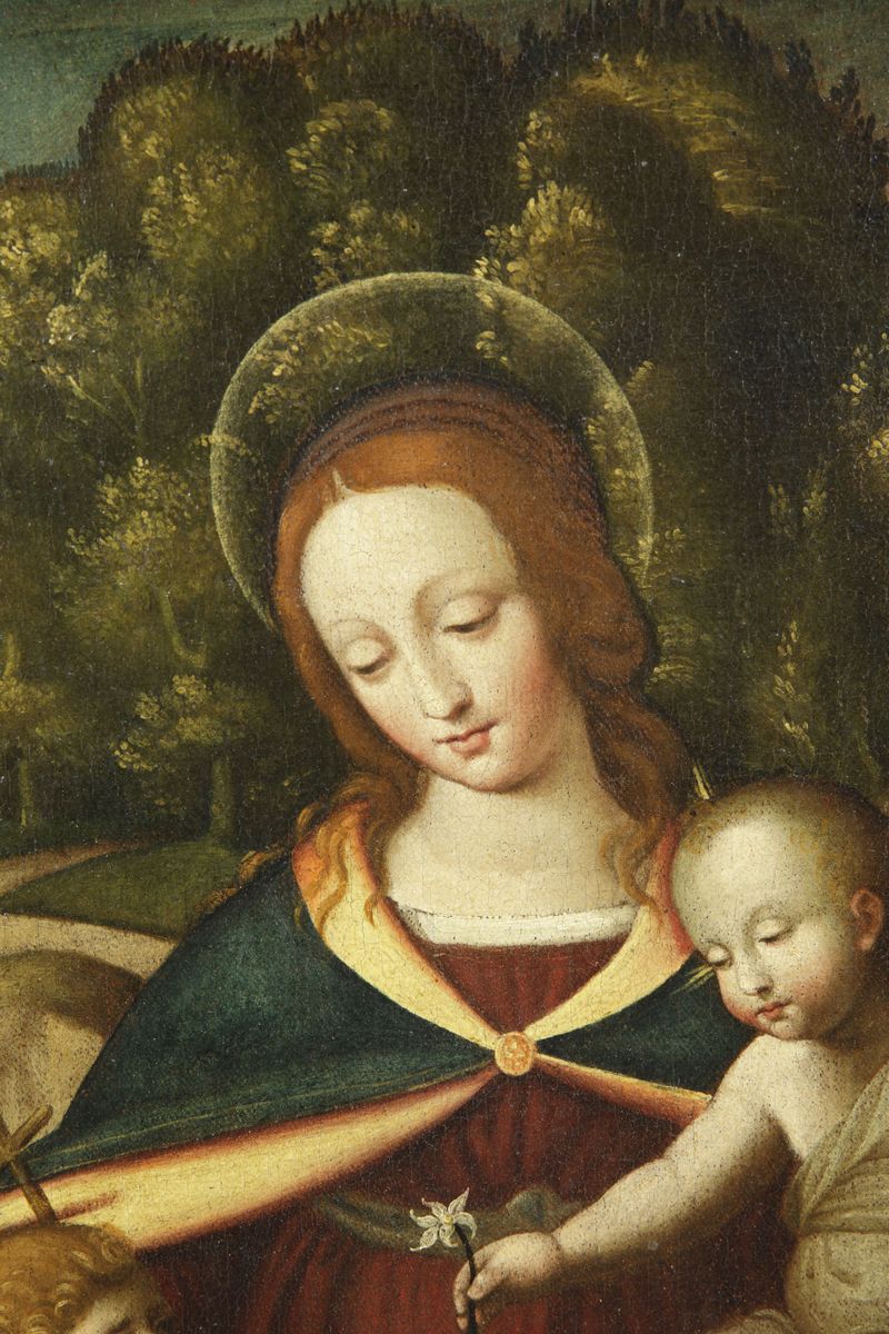 Scuola Dell'italia Settentrionale del XVI Secolomadonna con Bambino e San Giovannino