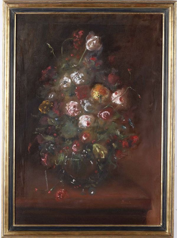 Artista del XX secolo Natura morta con vaso di fiori