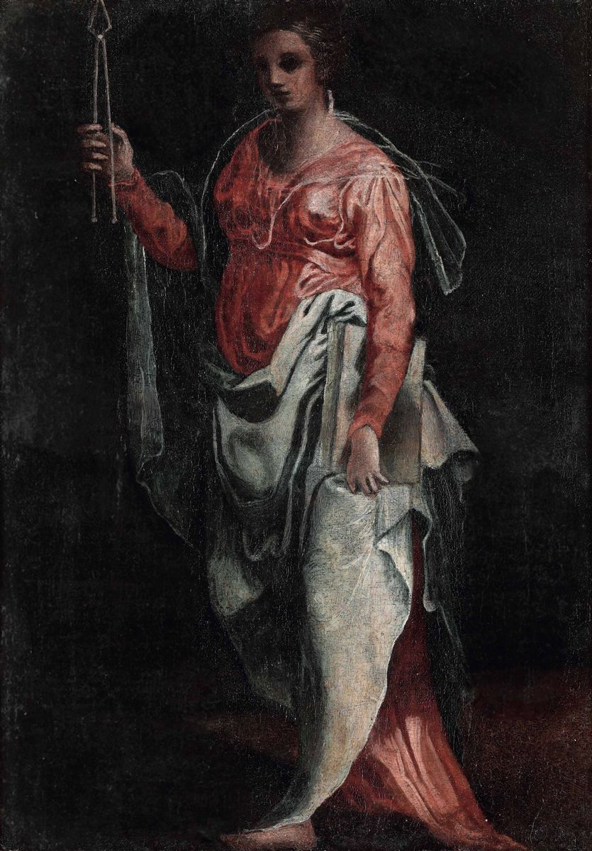 Giovanni Battista Naldini (firenze 1535-1591), Attribuito As. Caterina e S. Apollonia