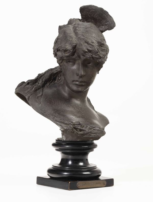 Busto di donna in bronzo, XIX-XX secolo