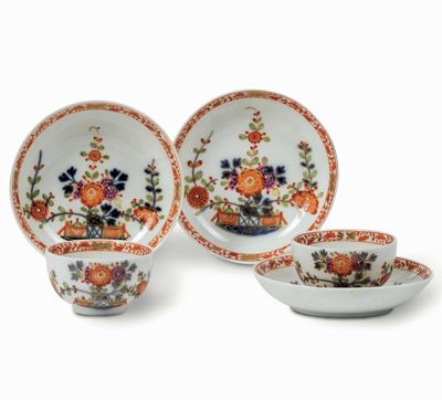 Due Tazze con Tre Piattini Meissen, 1763-1774