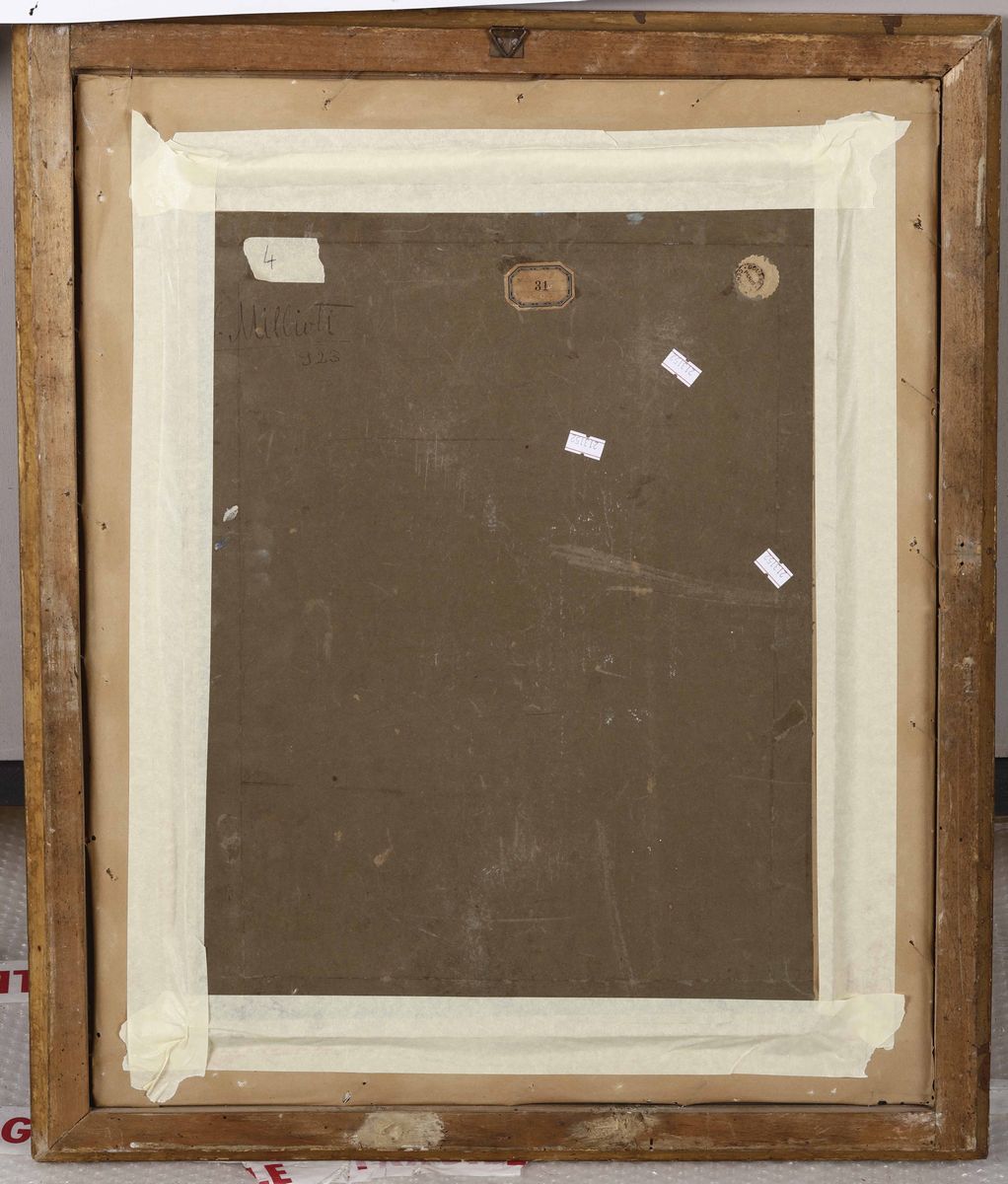 Nikolaj Dmitrievic Milioti (mosca 1874 - Parigi 1962)paesaggio con Case