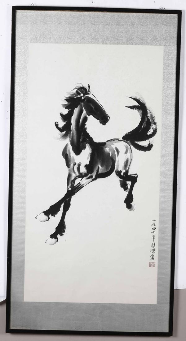 Stampa cinese raffigurante cavallo