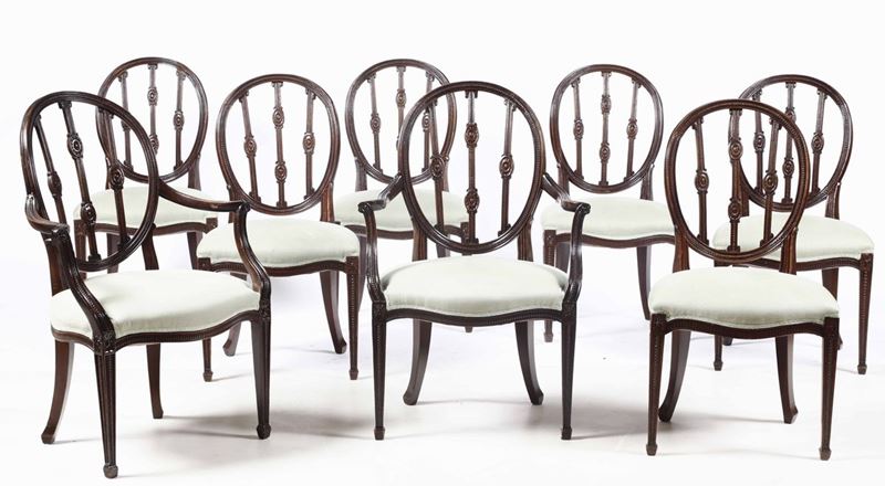 Sei sedie e due poltrone in stile  - Auction Antiques | Timed Auction - Cambi Casa d'Aste