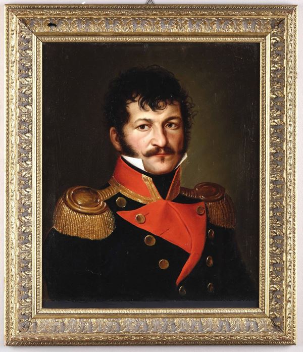 Artista francese del XIX secolo Ritratto di ufficiale francese (Giuseppe Cuniberti?)