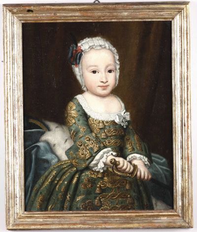 Giuseppe Duprà (1703 - 1784), Attribuito Aritratto di Vittorio Emanuele i Fanciullo con Ermellino...