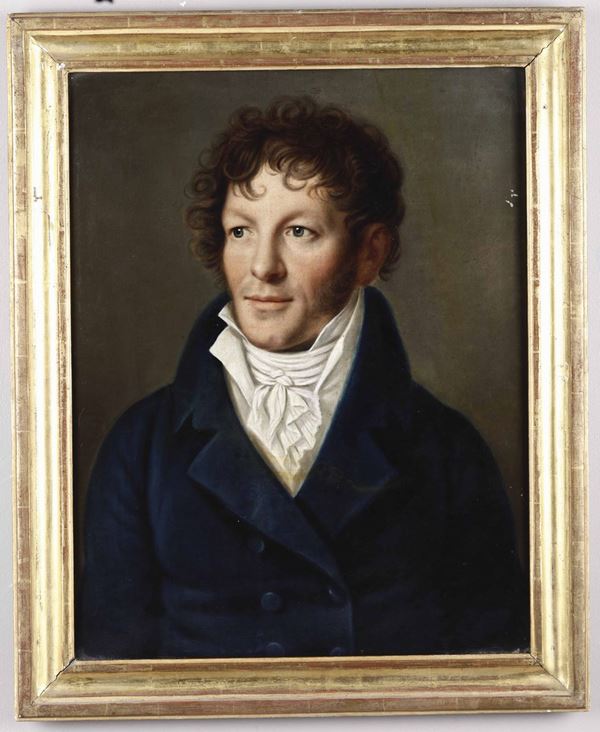 Artista degli inizi del XIX secolo Ritratto di giovane uomo riccioluto, 1813
