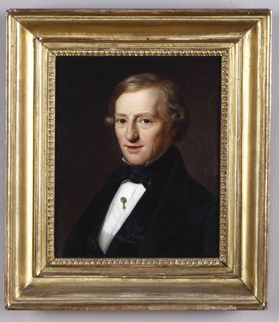 Lars Hansen (1813-1872)gentiluomo con Giacca Nera