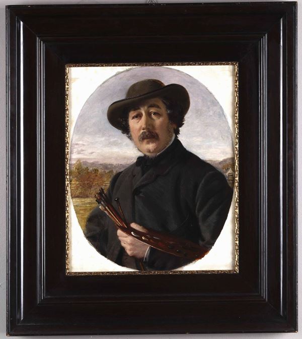 Artista del XIX secolo Ritratto di pittore
