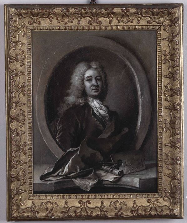 Artista del XVIII secolo Bozzetto per autoritratto di pittore