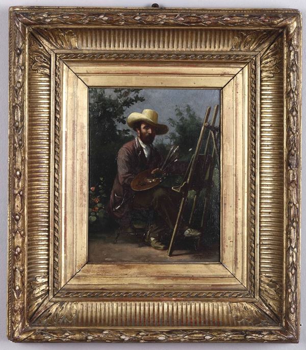 Alexandre Grellet (1835 - 1918) Autoritratto all'aperto