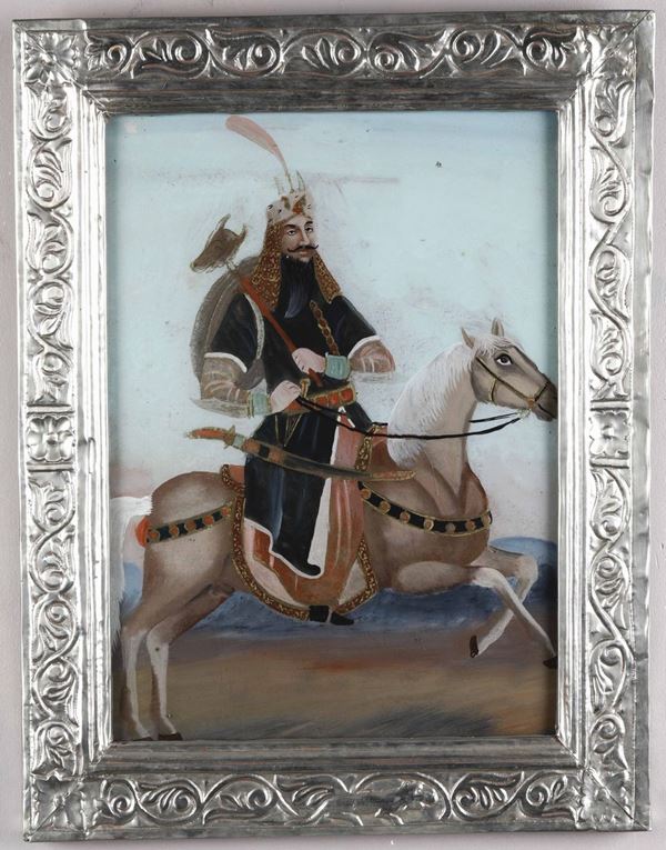 Scuola indiana del XVIII-XIX secolo Personaggi a cavallo