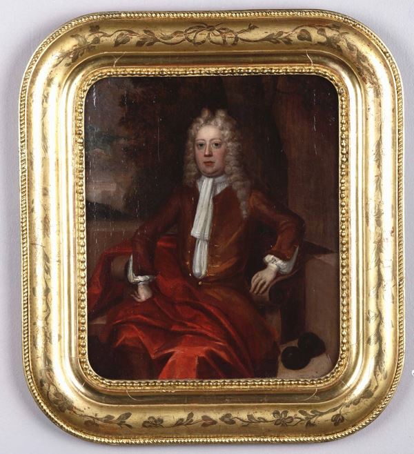 Artista inglese del XVIII secolo Ritratto di gentiluomo seduto