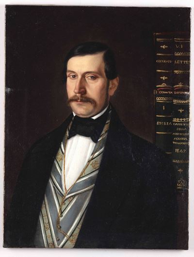 Firmato Comajta Dipinse, Datato 1847ritratto di Gentiluomo