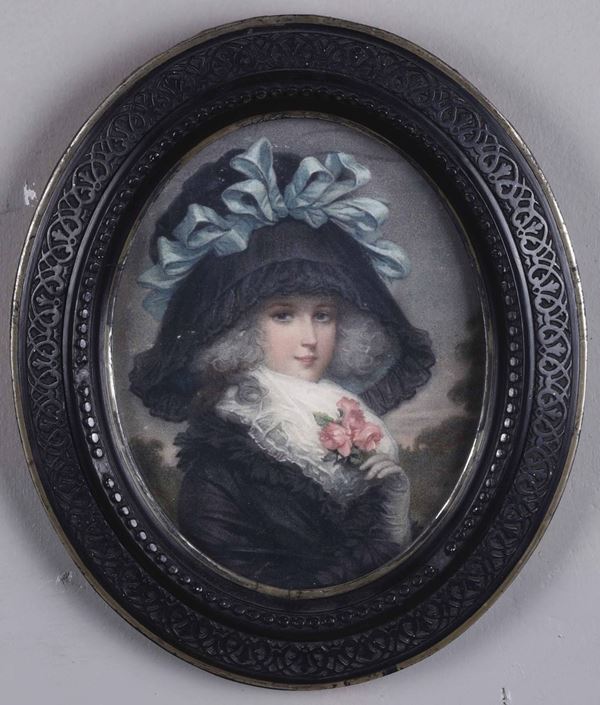 Artista inglese del XIX secolo Ritratto di dama