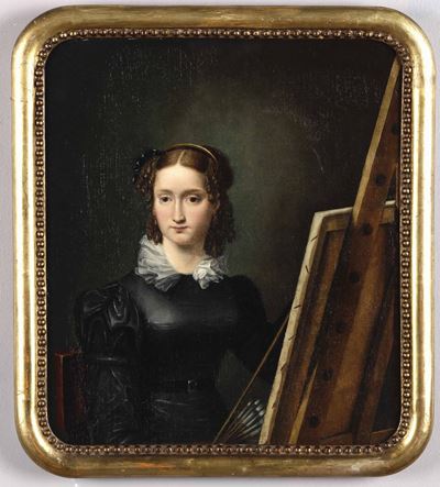 Artista della Metà del XIX Secoloautoritratto di Pittrice al Cavalletto