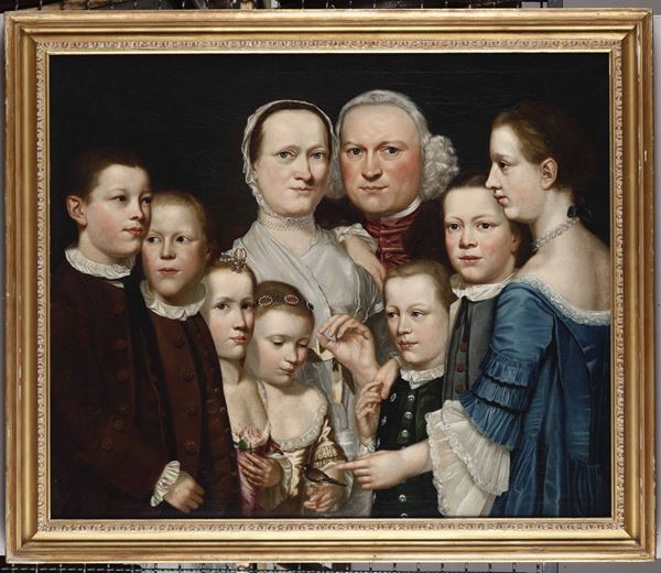 Artista inglese della fine del XVIII secolo Ritratto di famiglia