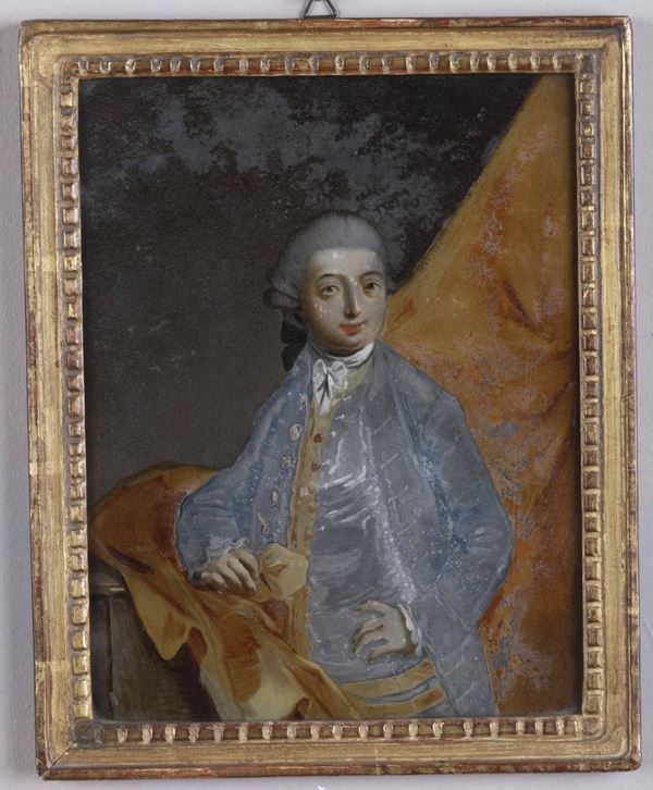 Artista della seconda metà del XVIII secolo Ritratto di gentiluomo in azzurro
