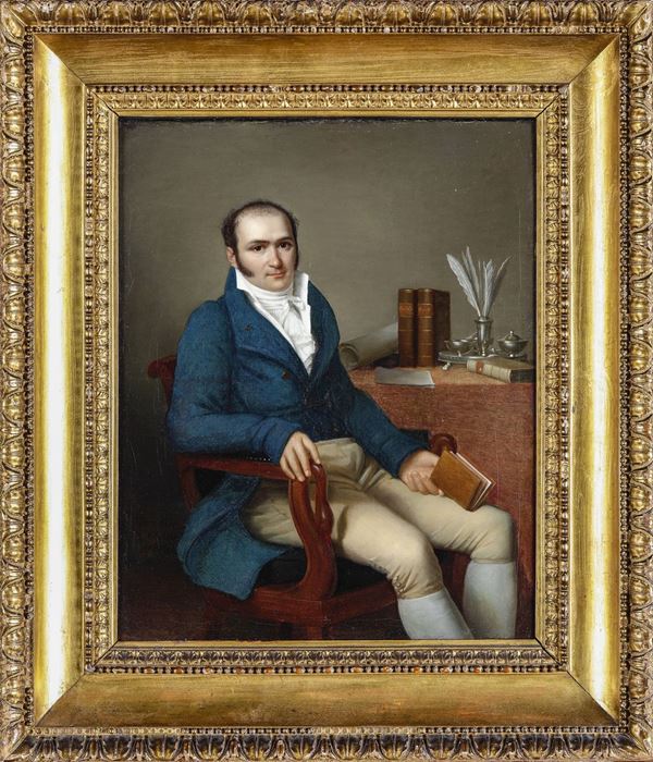 Henri Jean Baptiste Victoire Fradelle (Lille 1778 - Londra 1865) Gentiluomo alla scrivania Gentildonna con bambino