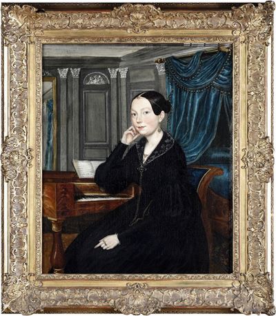 Firma Indecifrata (XIX Secolo)ritratto di Gentildonna al Pianoforte, 1841