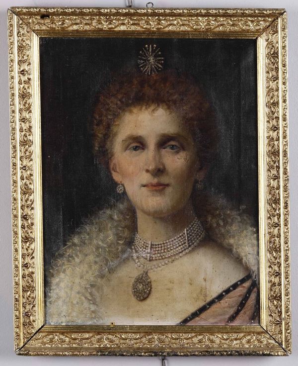 Artista dell'inizio del XX secolo Ritratto di gentildonna con collier