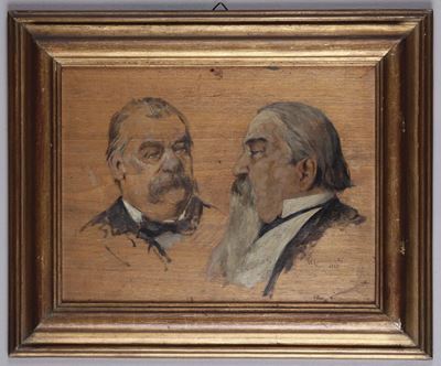 Artista della Fine del XIX Secolo, Firmato Indistintamente Ma... e Datato 1887ritratto di Due Gen...