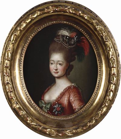 Artista della Seconda Metà del XVIII Secoloritratto di Gentildonna in Abito Rosso