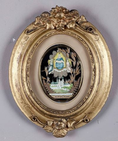 Ricamo Devozionalemadonna in Trono con Monastero Tedesco