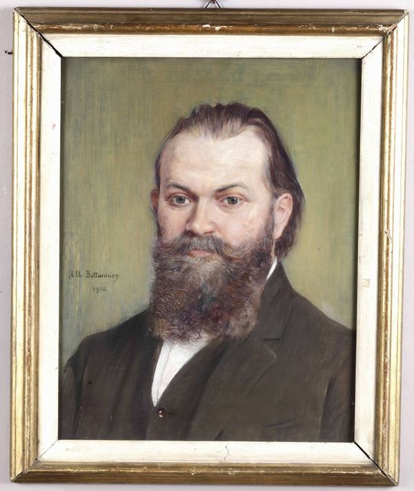 Albert Bettanier (Metz, 1851 - 1932) Ritratto di gentiluomo (autoritratto?)
