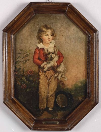 Artista del XX Secoloritratto di Bambino con Cane