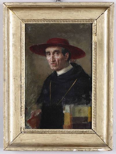 Artista Dell'inizio del XX Secoloritratto di Prelato con Galero