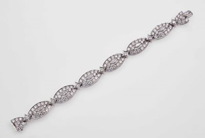 Bracciale con Diamanti Taglio Brillante e Navette