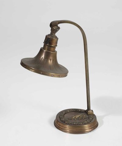 Lampada da Tavolo Liberty in Ottone