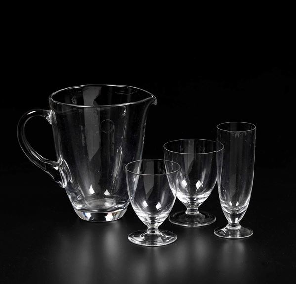 Servizio di bicchieri Tiepolo Murano, Manifattura V.Nason & C., ultimo quarto del Novecento