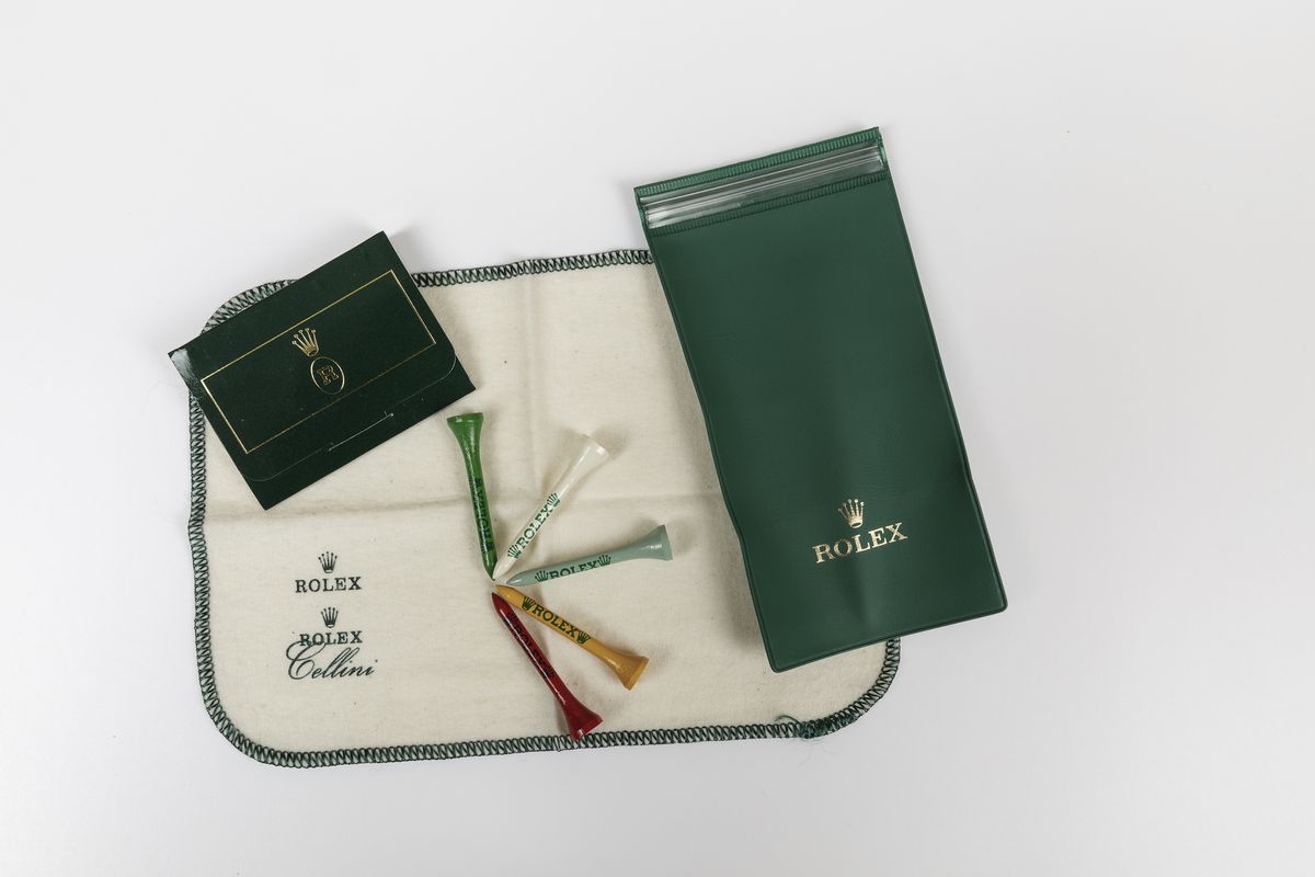 Lotto Composto da Golf Tees, Pochette in Panno per Pulire Orologio e Bustina Porta Documenti Role...