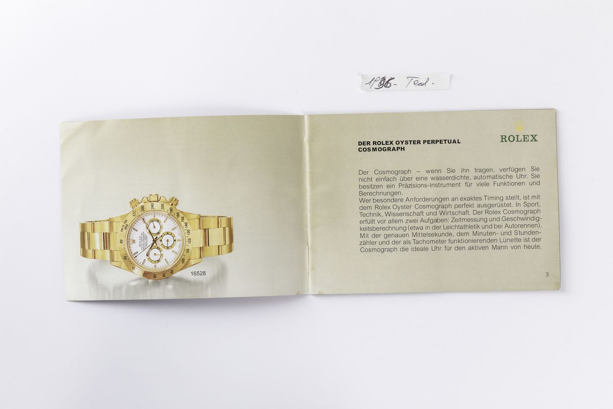 Rolex Libretto Cosmograph Anno 1996 in Tedesco
