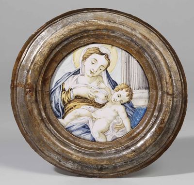 Mattonella con Madonna del Latte Castelli, XVIII Secolo