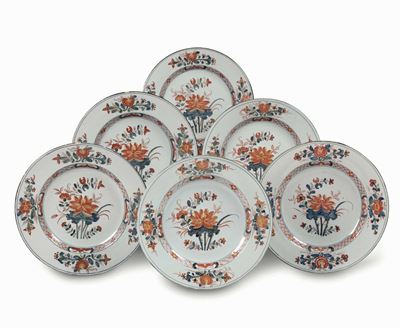 Un Set di Raffinati Piatti “a Fior di Loto” della Fabbrica Ferniani di Faenza Sei Piatti Faenza, ...